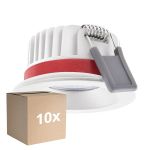 Multipack 10x Ledvance LED  SPOT FIRE RATED Aluminium  8W 680lm 36D - 930 Warm White | Cutout 68mm - IP65 - Best Colour Rendering -  Dimmable